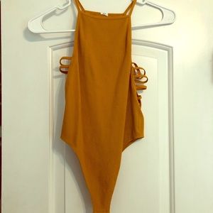 Mustard yellow Forever 21 bodysuit